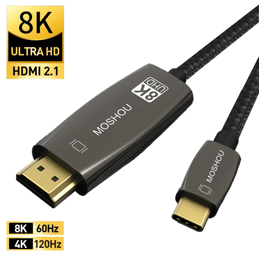 Moshou Usb C A Hdmi 8K 60Hz 4K 120Hz Cavo Usb Tipo C A Hdmi Adattatore Usb-C Hdmi Thunderbolt 3 Convertitore Per Macbook Samsung