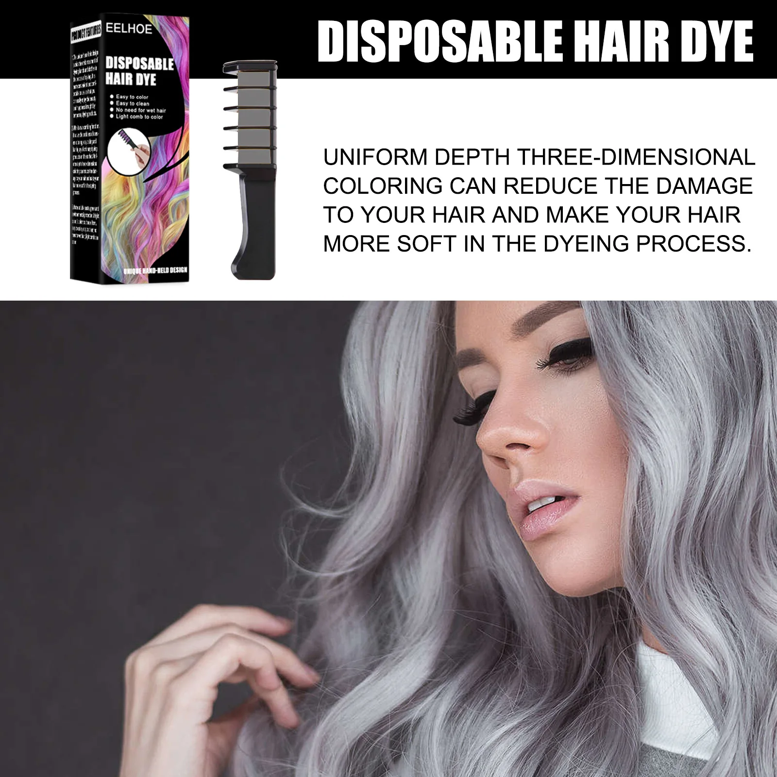 Hair Color Disposable Temporary Dye Comb Diy Hair Coloring Fast Party Salon  Beauty Hair Dyeing Brush Colorful Paint Hair Styling - Hair Color -  AliExpress