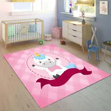 Else розовый сладкий Единорог лошади 3d принт нескользящие микрофибры для детской комнаты Декоративные области ковер детский коврик