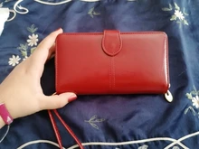 Cartera de cuero con cera de aceite para mujer, monedero de gran capacidad, con cremallera, bolso de mano largo, tarjetero, 2020