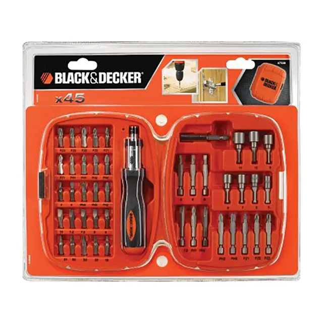 Black + Decker A7039 Screwdriver Bit Set 45 Piece