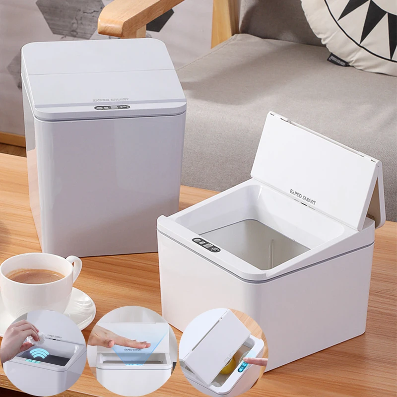 

Умная мусорная корзина с автоматическим датчиком, умный электрический Бесконтактный контейнер для мусора с датчиком движения для ванной комнаты