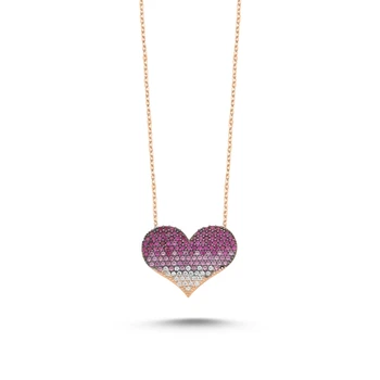 

Merve Gümüş'ten 925 Sterling Pink Grayscale Zircon Stone Heart Necklace