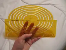 Plantillas de dibujos geométricos K resina Oval reglas con plantilla Amarillo Claro plantilla para dibujar, fuerte flexibilidad