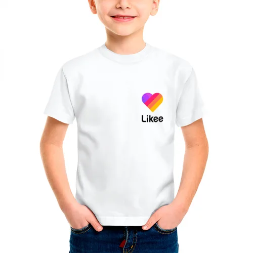 Детская футболка хлопок «LIKEE(Like Video)» для мальчиков и девочек, Легкая футболка из хлопка с рисунком