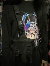 Cintas tácticas tecwear para hombre, bolsos de pecho masculinos de estilo japonés, con estampado de letras, Hip-Hop, informal, para estudiantes, ropa de calle