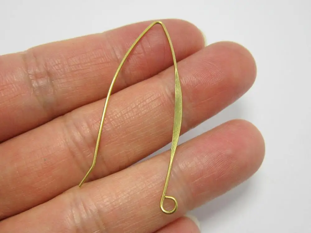 

50pcs Hammered Earring Wires, Ear hooks, 45mm, Brass Connector Findings, Jewelry Making Supplies R217
