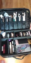 Estuche profesional de cuero para guardar cosméticos, bolso de almacenamiento de gran capacidad para viaje, neceser para maquillaje