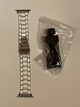 Funda con correa para apple Watch 6, 5, 4, banda de 42mm y 38mm, correa de acero transparente para iwatch 6 series 5 4 3/2, banda de reloj de 44mm y 40mm