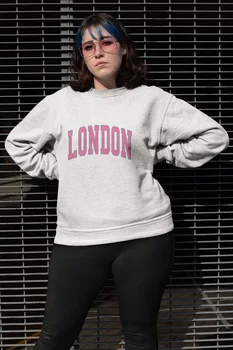 

Angemiel Wear Pink Color London White Women Sweatshirts