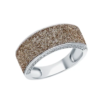 

Silver ring with glitter and cubic zirconium sunlight sample 925