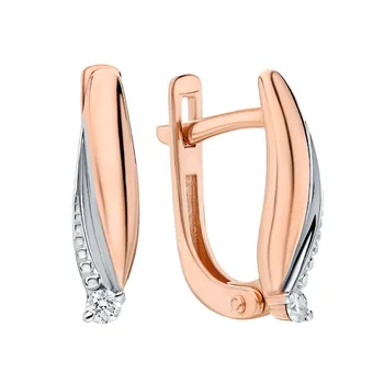 

Gold earrings with diamonds sunlight sample 585
