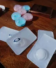 2 unids/par-lentillas de Color rojo y blanco para Halloween, lentes de contacto de Anime, ojo coloreado, cómic, Con Cosplay anual de Rusia