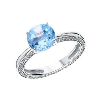 

Silver ring with Topaz and cubic zirconia sunlight sample 925