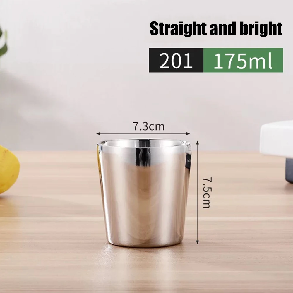 Stainless Steel Cups Stainless Steel Mug Coffee Cup Beer Mug 1/2sets 175ml 220ml Portable Double Layer Camping Cup