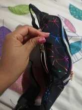 Geestock-riñonera holográfica con purpurina para mujer, bolsa impermeable con cinturón geométrico, a la moda, con láser, para teléfono