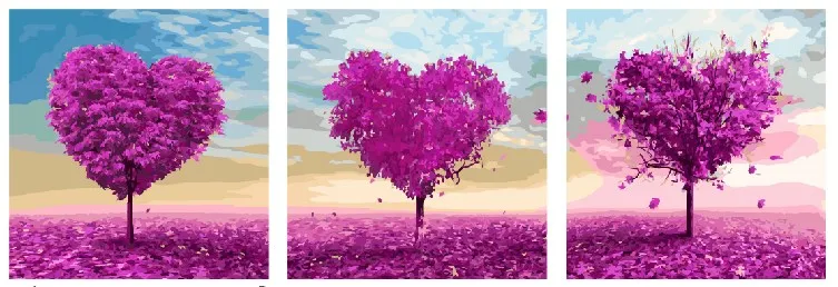 Картина по номерам P 070 Дерево-сердце 50*50*3