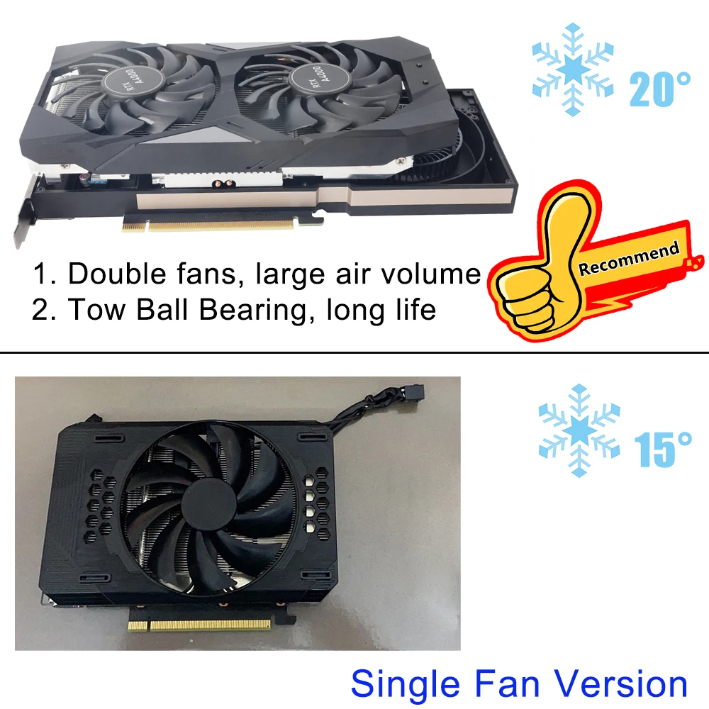New Upgraded heatsink With Fan Replacement for For Retrofit NVIDIA