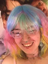 HAIRJOY sintético de mujer Cosplay del pelo peluca Arco Iris Multi Color pelucas