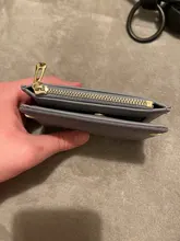 Billeteras de cuero para mujer, Mini monedero con broche, portatarjetas sólido, billeteras cortas a la moda, billetera con cremallera pequeña