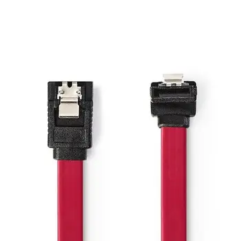 

Cable sata acodado con anclajes 0.50 M Rojo