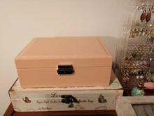 Caja de almacenamiento de joyas de cuero PU, embalaje multifunción portátil de estilo europeo con cajón, regalo de invierno