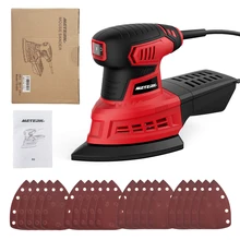 

Mouse Detail Sander 200W 1.6A Random Orbit Sander With 20Pcs Sanding Papers, 12500RPM Dust Collection System METERK Power Tools