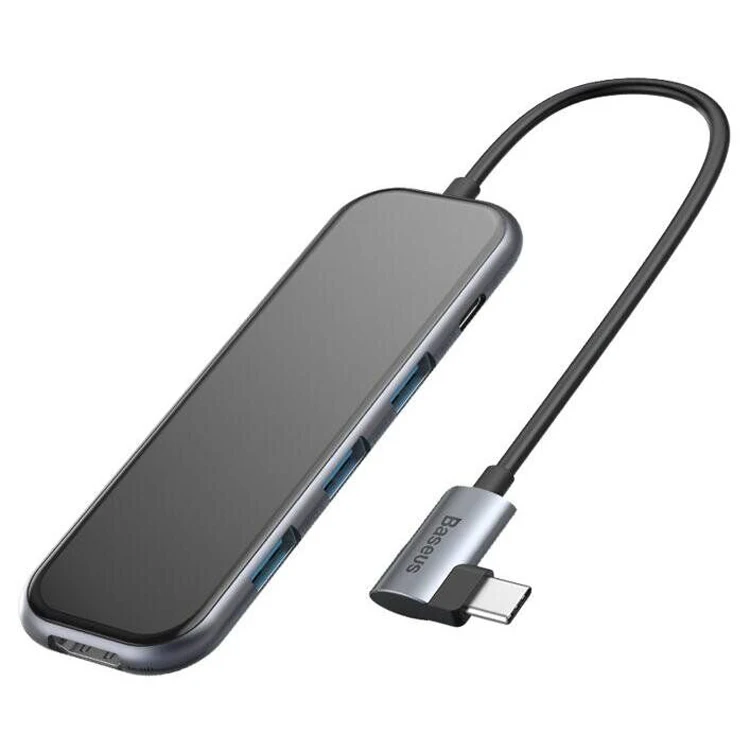 USB-концентратор Baseus Multi-functional HUB (Type-C to 3xUSB3.0+HD4K+SD/TF+PD) Deep gray | Электроника