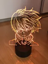 Lamp Bedroom-Decor Gift Led-Night-Light Acrylic Academia Face-Design Anime Shoto Todoroki