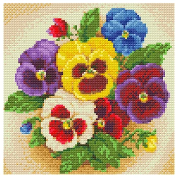 

Аж-1445 painting rhinestones 'виола' 25*25 cm