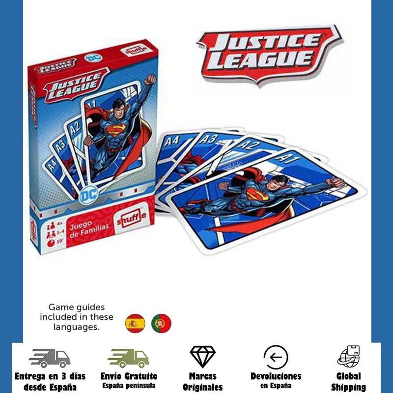 Cartamundi, Blush, Dc Justice League, Justice League, 32 Carte Deck, Gioco Per Famiglie, Tavolo, Bambini, Famiglia, Supereroi, Superman, Comic, Carte 