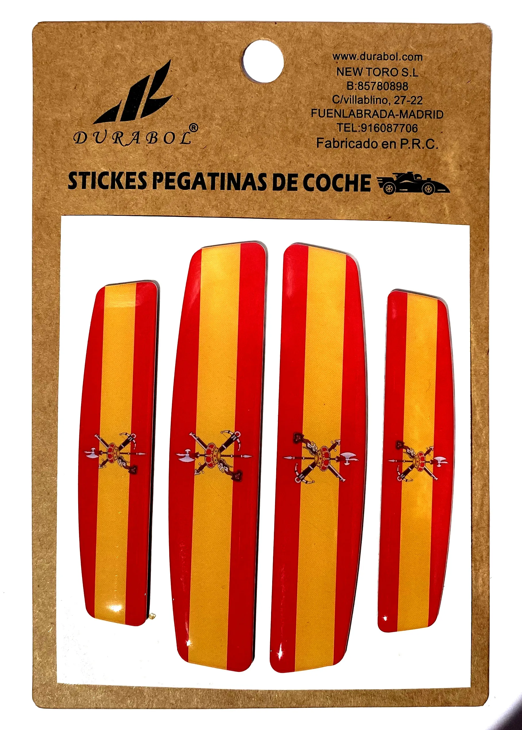 Pegatina Bandera España Trazas Plastificada - E415 Color Rojo/Amarillo  Tamano 5x8cm