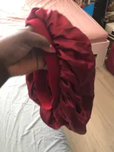 Gorro de seda satinada de talla grande para dormir, gorro para la cabeza, cubierta para pelo rizado