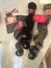 Aopusi onda del cuerpo mechones con cierre brasileño mechones de cabello humano postizo mechones con cierre Remy extensión del pelo 3 mechones con cierre