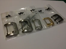 Pasador de reloj de acero inoxidable cepillado medio, hebilla de 16mm, 18mm, 20mm, 22mm, plata, oro, negro, correa de cuero para reloj, accesorios de cierre