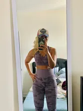 Conjunto de Yoga de camuflaje para mujer, ropa deportiva para gimnasio, Fitness, Leggings de Yoga, Sujetador deportivo, 2 uds.