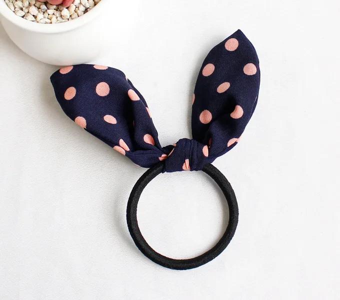 pink dot Корейские кроличьи ушки, резинки для волос, милые резинки для волос, эластичная лента для волос, аксессуары для волос для девушек, Женская резинка для волос, резинка для волос - Цвет: pink dot