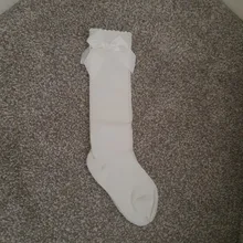 Calcetines de algodón suave para niños pequeños, pajarita grande chicas hasta la rodilla, largo, encaje, ropa de bebé, venta al por mayor