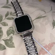Correa de diamante para Apple Watch SERIE DE gomillas 6, 5, 4, 3, 2, 1, mujer, iWatch 6, 44MM, 40MM, 42MM, 38MM, pulsera de acero inoxidable