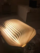 Table-Lamp Desk Led-Book Night-Light Wooden Magnetic Home-Decoration Foldable Creative