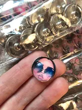 Botones a presión de 18mm para cara de niña, 10 Uds. Redondas mixtas, foto de cristal, cabujón, estilo para pulseras a presión de 18mm, regalo de joyería