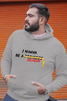 

Angemiel Wear I Wanna Be A Dragon Gray Men 'S Hooded Sweatshirt