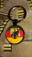 Llavero con diseño de emblema de la bandera nacional de Alemania para hombre y mujer, colgante de Metal, cabujón de cristal, regalos de joyería y anillos