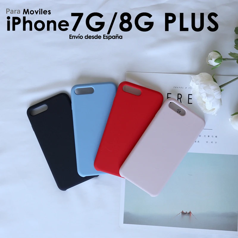 Жидкий силиконовый чехол для iPhone 7 8 Plus мягкий задний протектор с высоким
