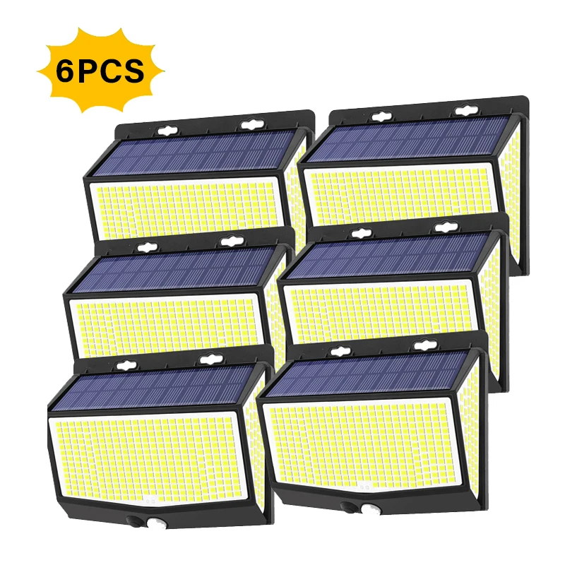 New 468 LED Solar Light Outdoor with Human Body Sensor 3 Modes Lighting Waterproof for Garden,Yard,Patio,Walls,Deck,Fence solar fence lights Solar Lamps