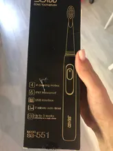 Cepillo de dientes eléctrico Seago Sonic SG-551 con reemplazo de cabezales de cepillo 4 modos de limpieza una operación clave sónico vibración cepillo resistente al agua