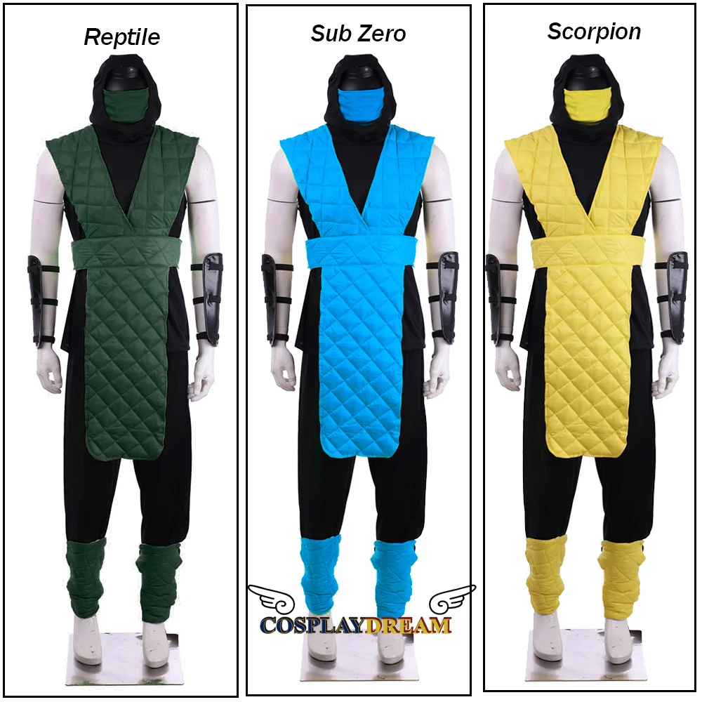 Men's Mortal Kombat Sub-zero Reptile Scorpion Cosplay Costume Suit With  Face Covering Shotokan Ninja Fighter Suit Uniform - Cosplay Costumes -  AliExpress