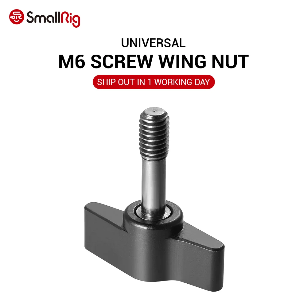 

SmallRig Ratchet Wing Nut with Spring M6 Threaded Screw (Black)- 1599