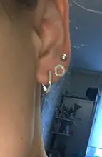 Pendientes de tuerca geométricos para mujer, Piercing de Plata de Ley 925 para prevenir alergias, accesorios eh1313