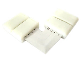 

4 PCs 10mm RGB L shape connector pitch for stretching and bending Strip Led RGB and single color